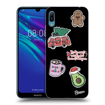 Picasee silikónový čierny obal pre Huawei Y6 2019 - Christmas Stickers
