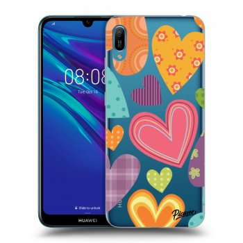 Picasee silikónový prehľadný obal pre Huawei Y6 2019 - Colored heart
