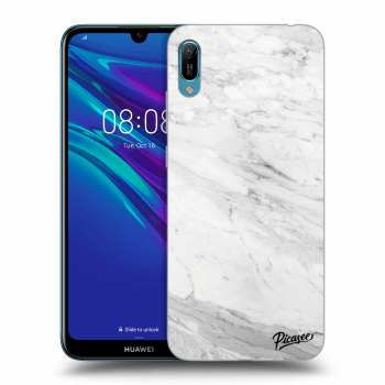 Picasee silikónový čierny obal pre Huawei Y6 2019 - White marble