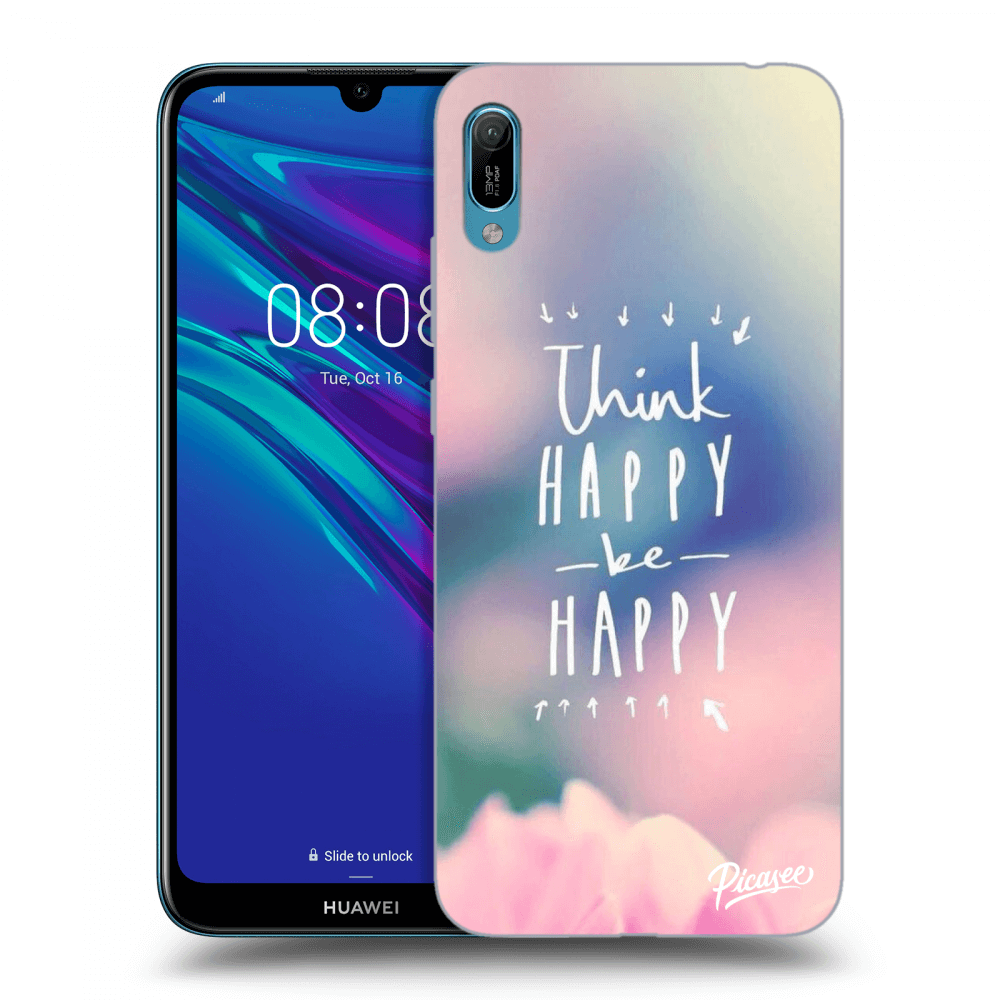 Picasee silikónový čierny obal pre Huawei Y6 2019 - Think happy be happy