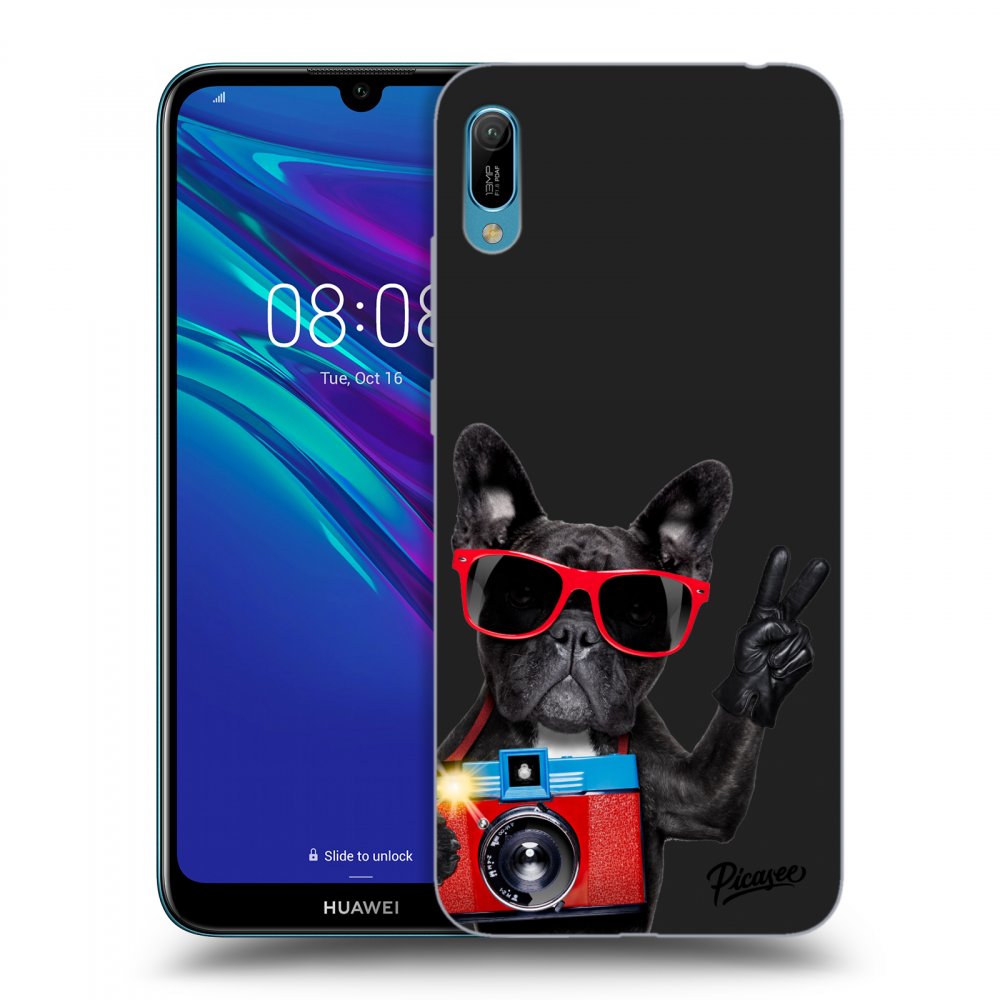 Picasee silikónový čierny obal pre Huawei Y6 2019 - French Bulldog