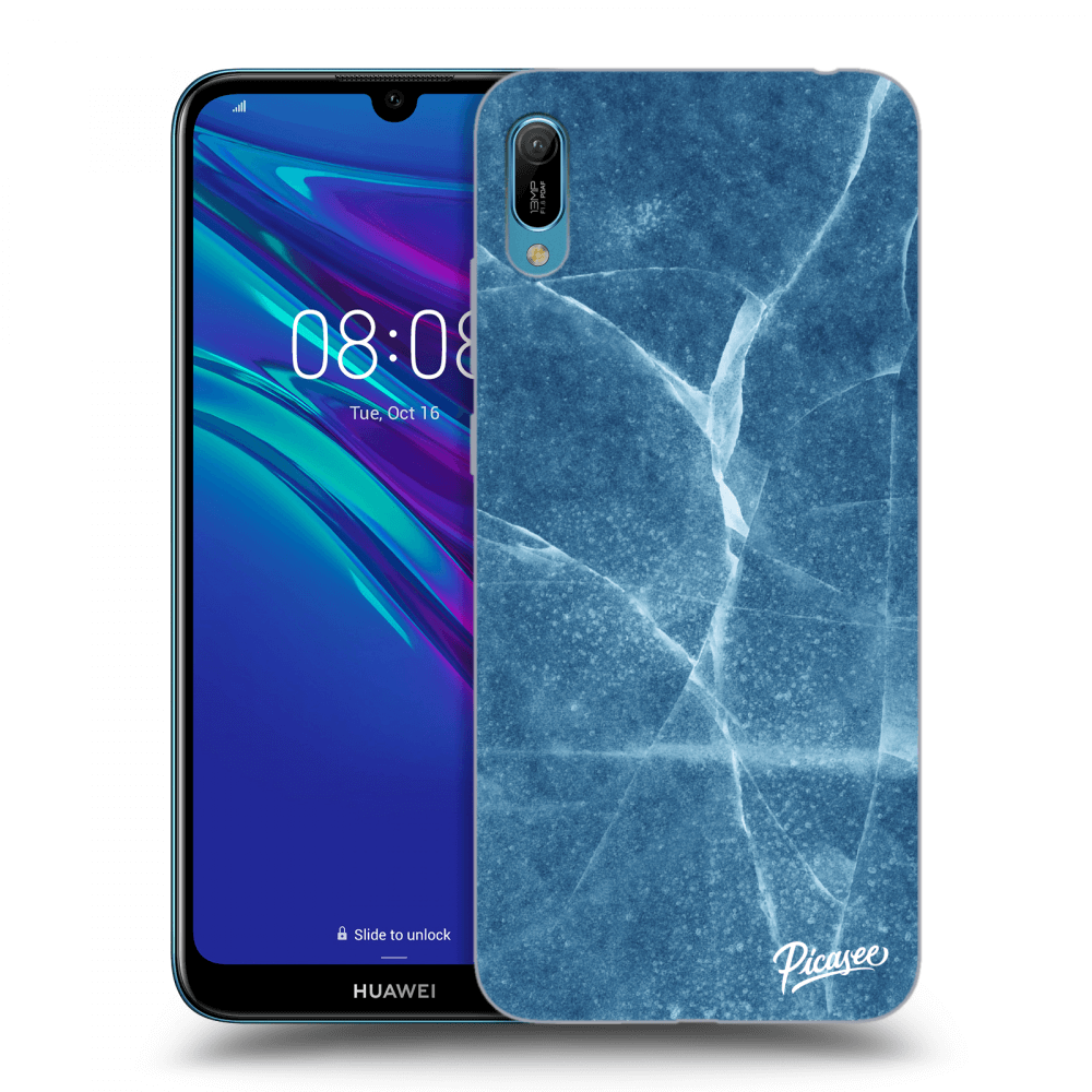 Picasee silikónový čierny obal pre Huawei Y6 2019 - Blue marble