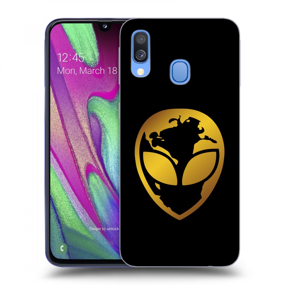 Picasee ULTIMATE CASE pro Samsung Galaxy A40 A405F - EARTH - Gold Alien 3.0