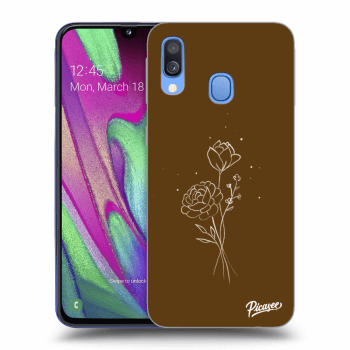 Picasee silikónový čierny obal pre Samsung Galaxy A40 A405F - Brown flowers