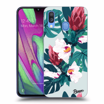 Picasee silikónový čierny obal pre Samsung Galaxy A40 A405F - Rhododendron