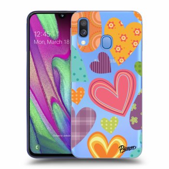Picasee silikónový prehľadný obal pre Samsung Galaxy A40 A405F - Colored heart