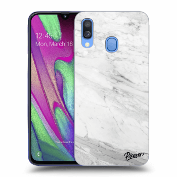 Picasee silikónový prehľadný obal pre Samsung Galaxy A40 A405F - White marble