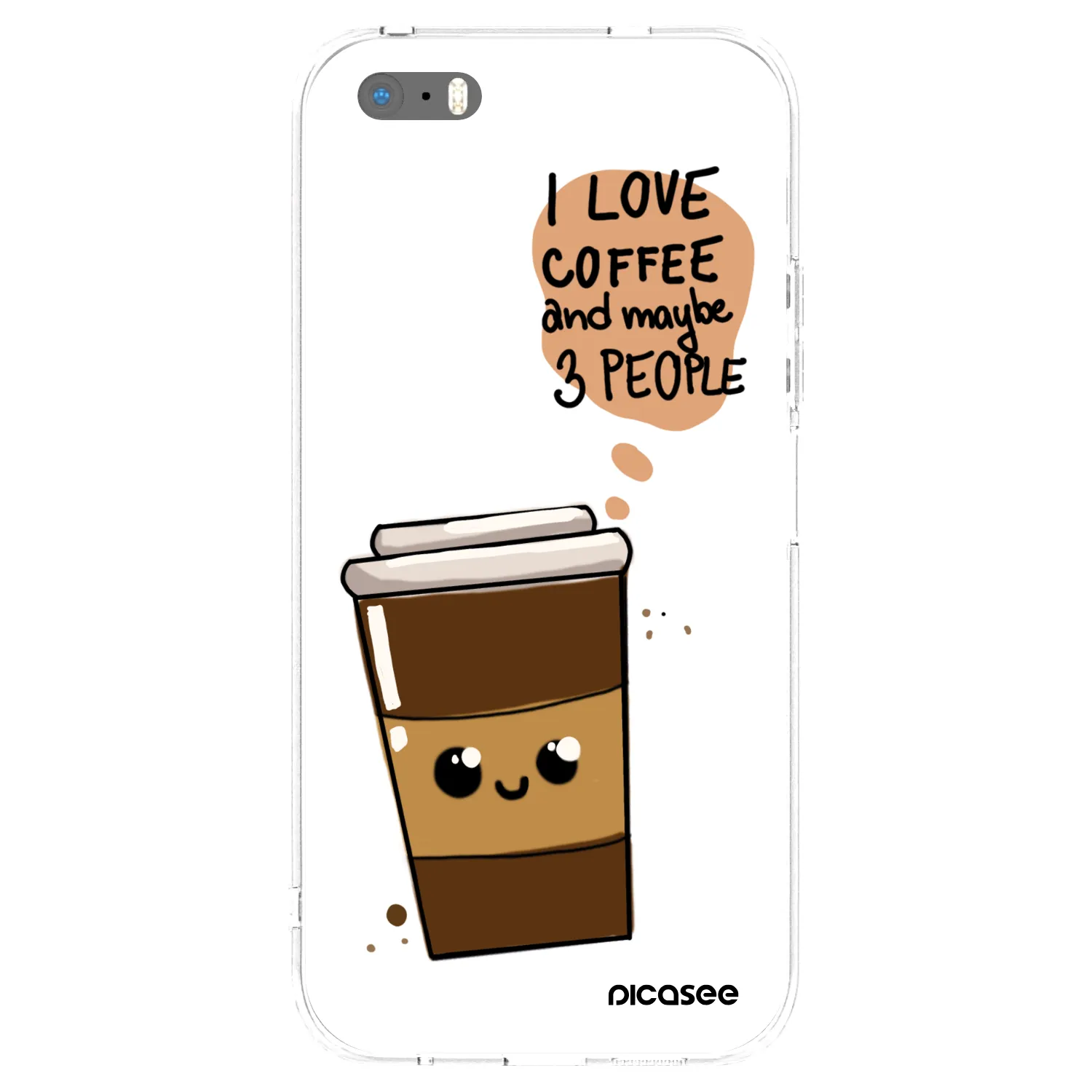 Picasee silikónový prehľadný obal pre Apple iPhone 5/5S/SE - Cute coffee