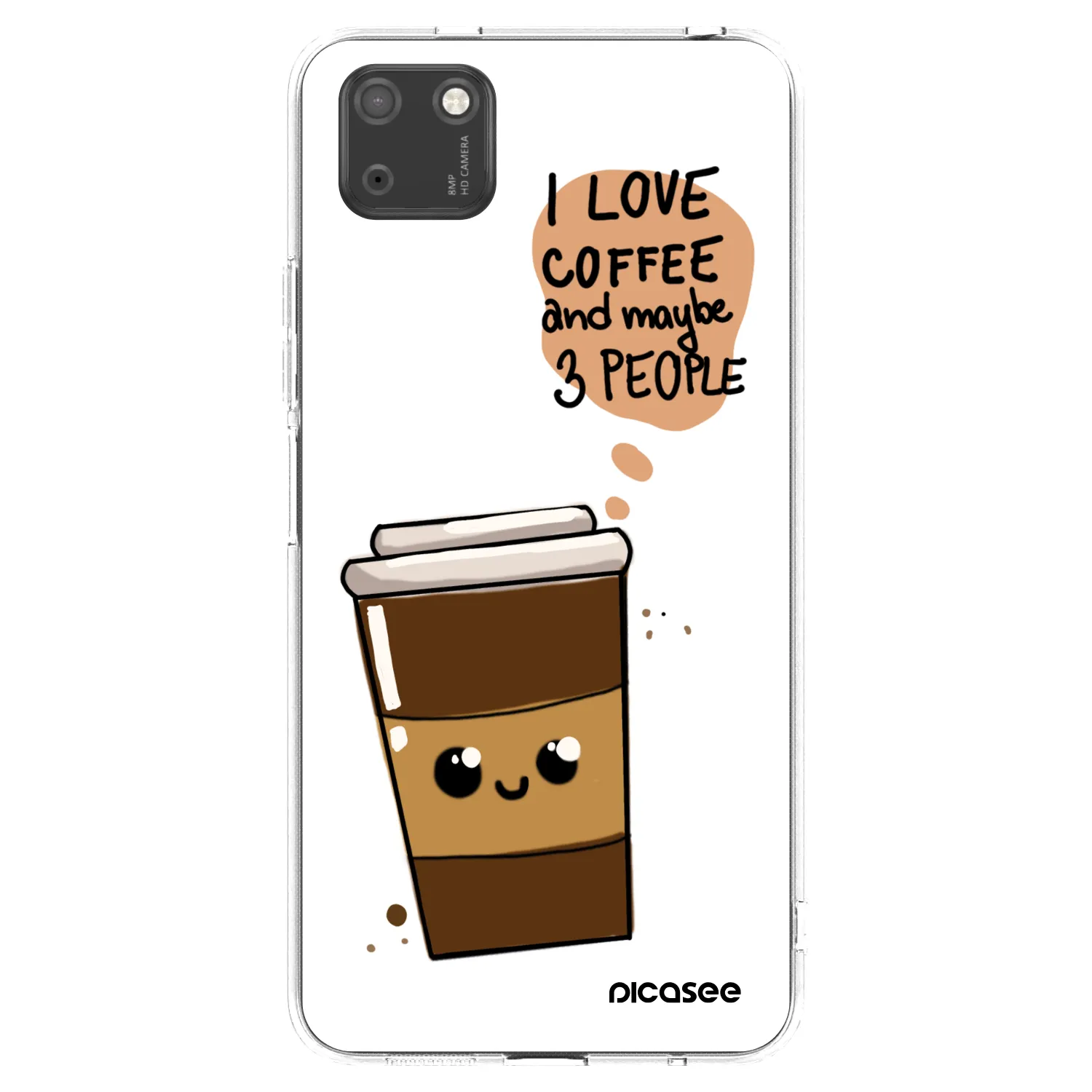 Picasee silikónový prehľadný obal pre Huawei Y5P - Cute coffee