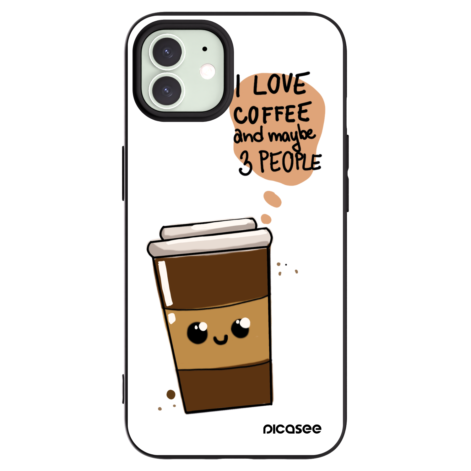 Picasee silikónový čierny obal pre Apple iPhone 12 Pro - Cute coffee