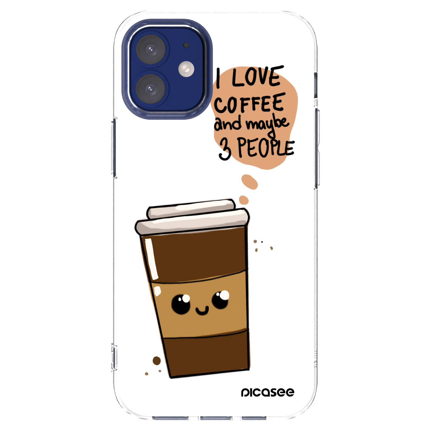 Picasee silikónový prehľadný obal pre Apple iPhone 12 mini - Cute coffee