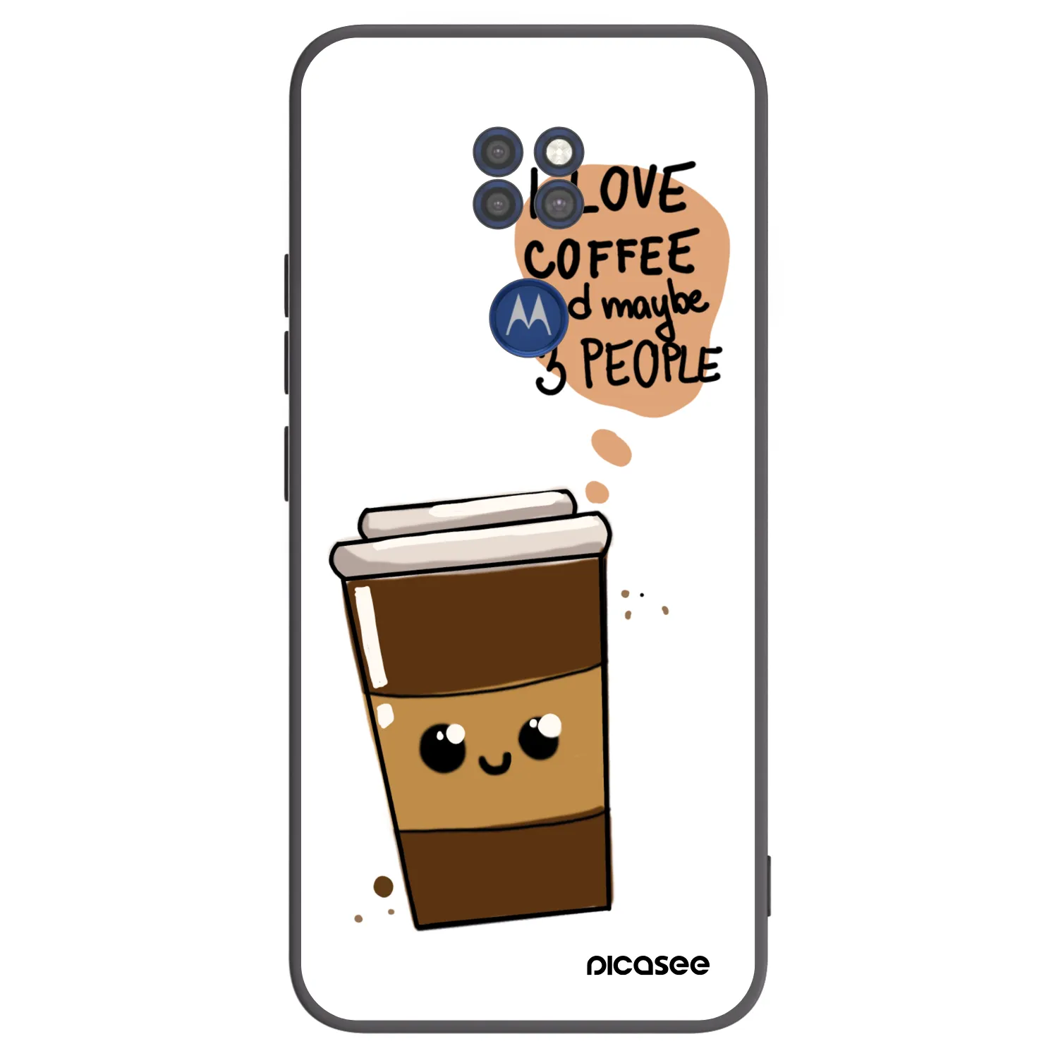 Picasee silikónový čierny obal pre Motorola Moto G9 Play - Cute coffee
