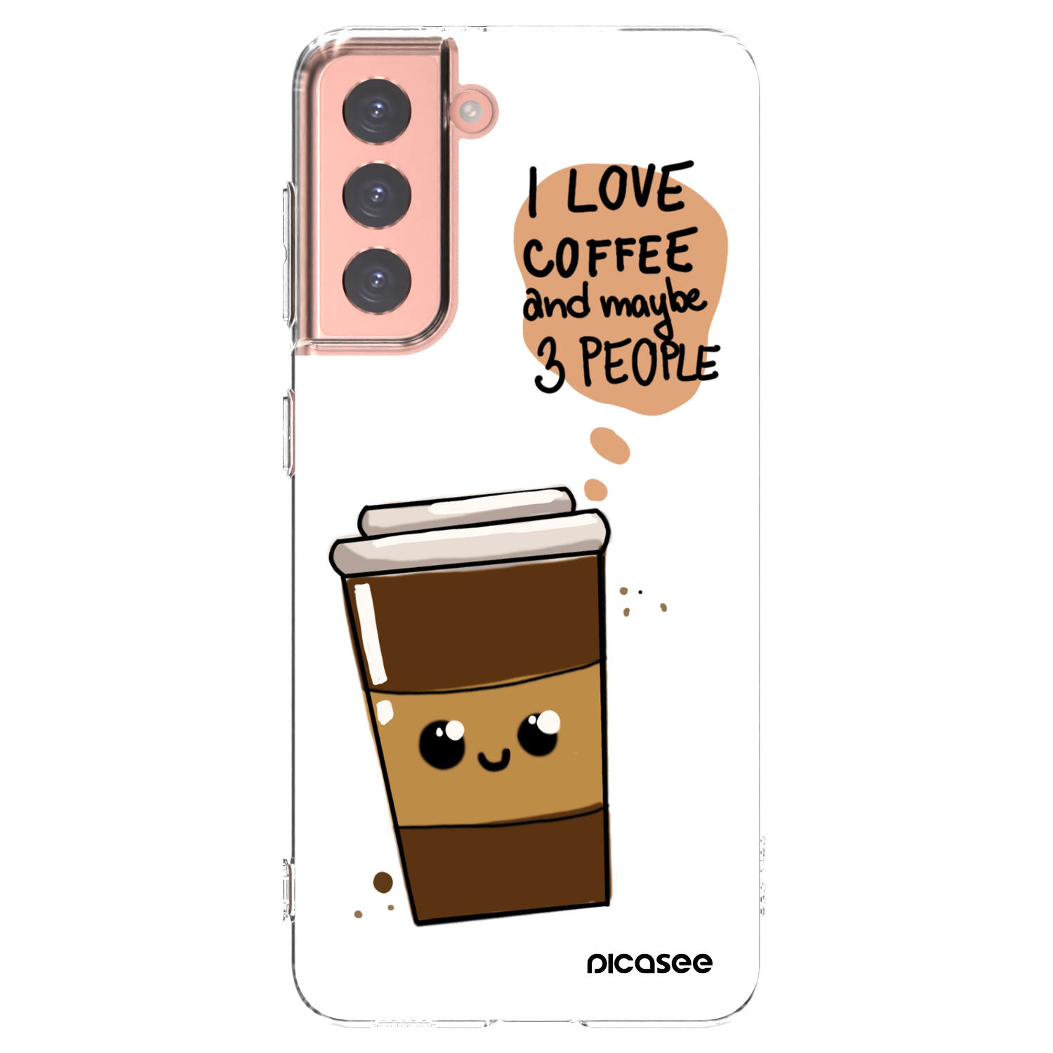 Silikónový prehľadný obal pre Samsung Galaxy S21 5G G991B - Cute coffee