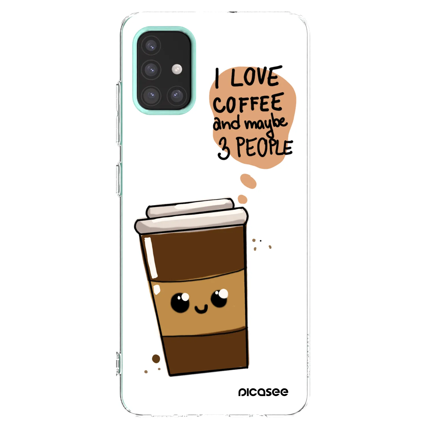 Picasee silikónový prehľadný obal pre Samsung Galaxy M31s - Cute coffee