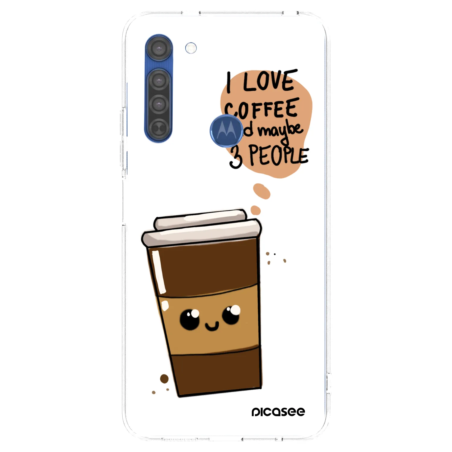 Picasee silikónový prehľadný obal pre Motorola Moto G8 - Cute coffee