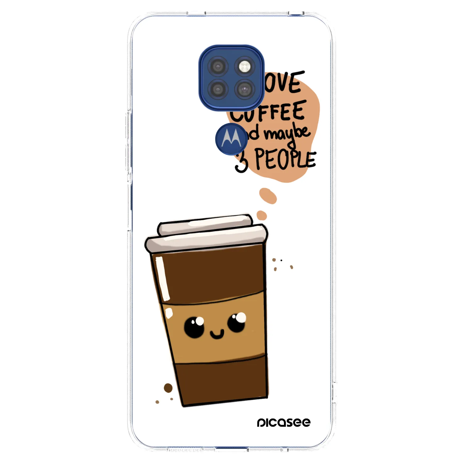 Picasee silikónový prehľadný obal pre Motorola Moto G9 Play - Cute coffee