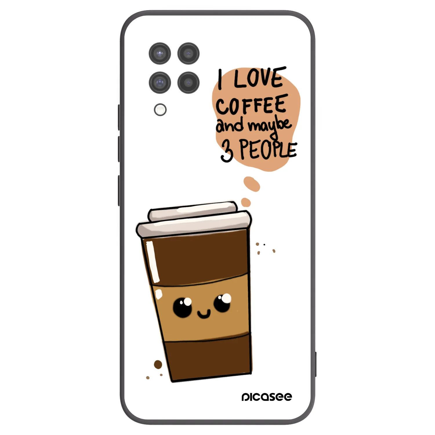 Picasee silikónový čierny obal pre Samsung Galaxy A42 A426B - Cute coffee