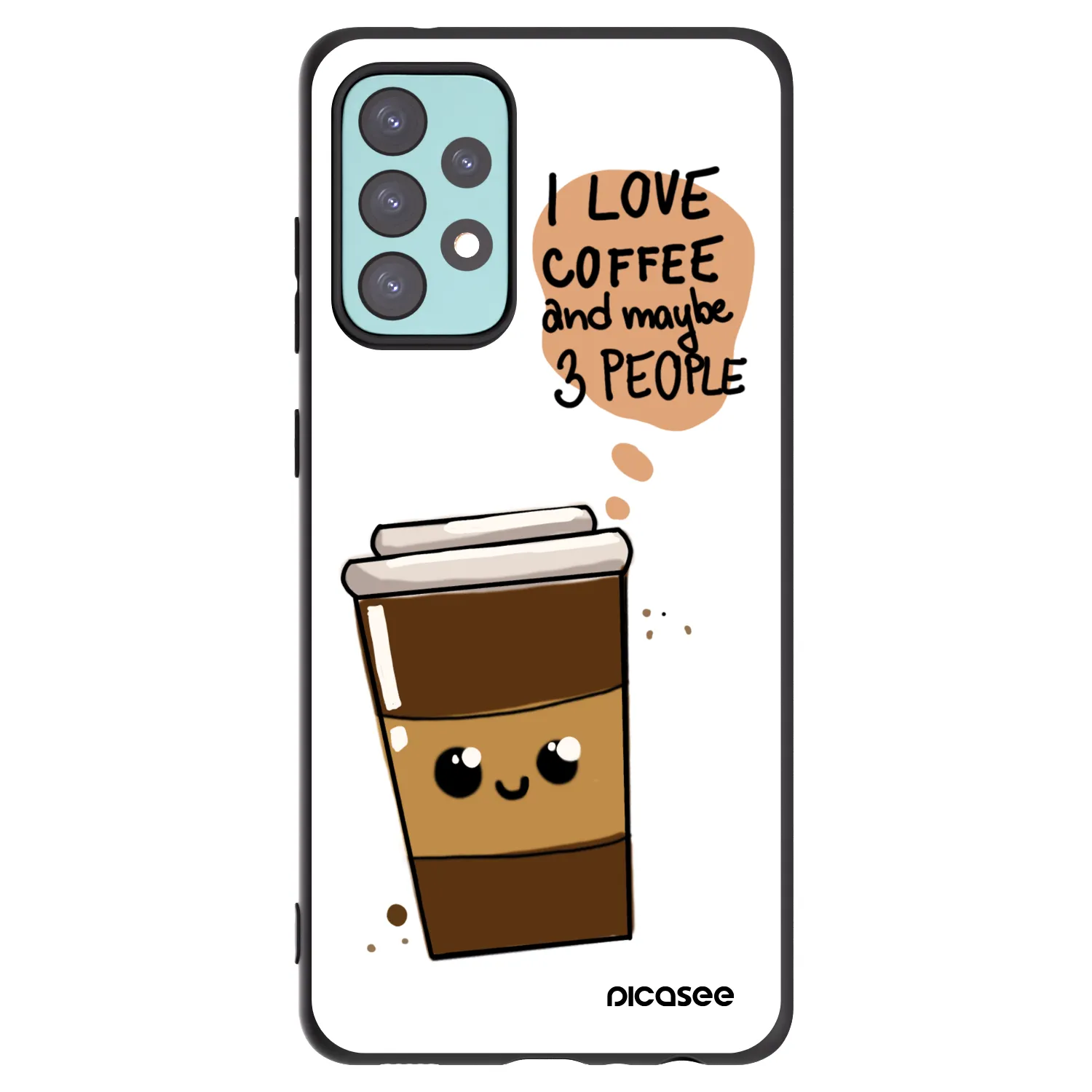 Picasee silikónový čierny obal pre Samsung Galaxy A72 A725F - Cute coffee