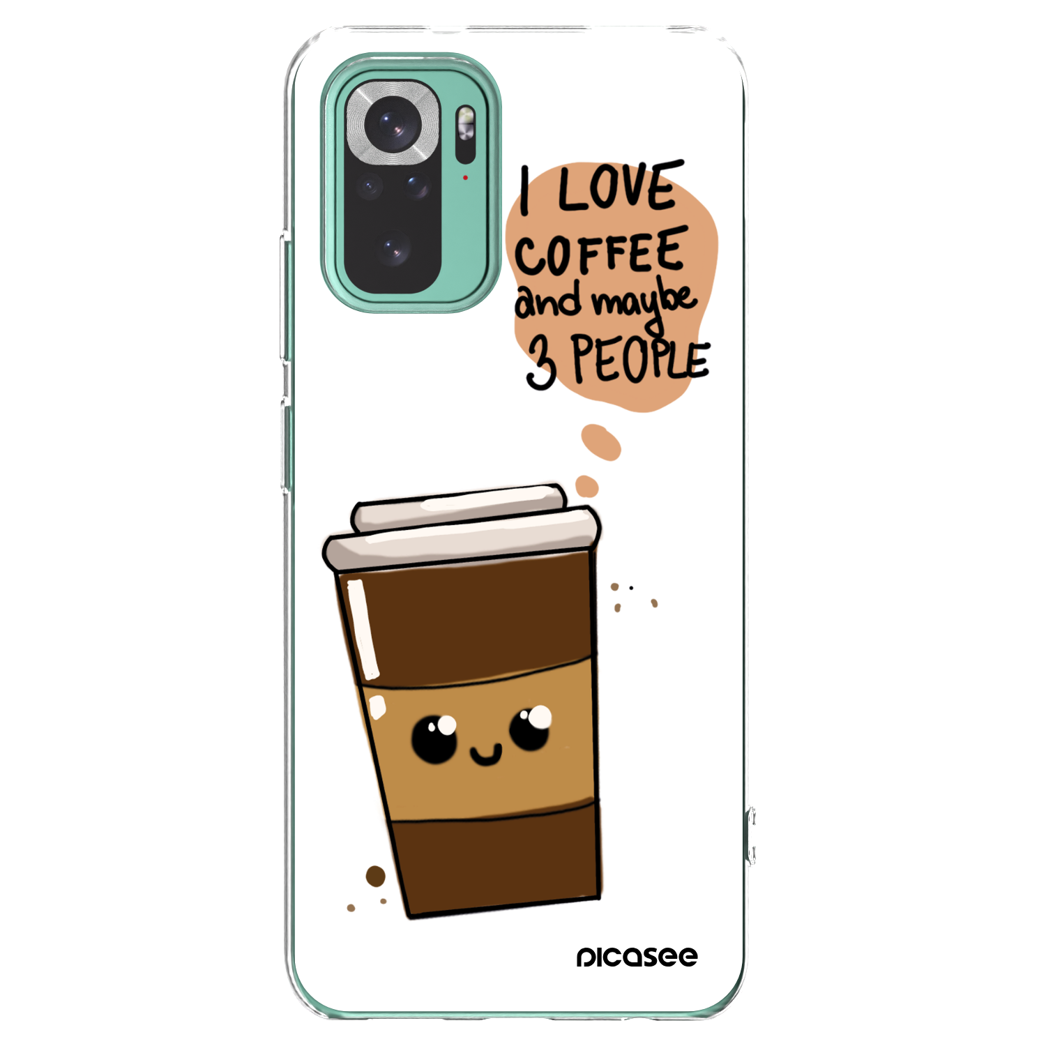 Picasee silikónový prehľadný obal pre Xiaomi Redmi Note 10 Pro - Cute coffee