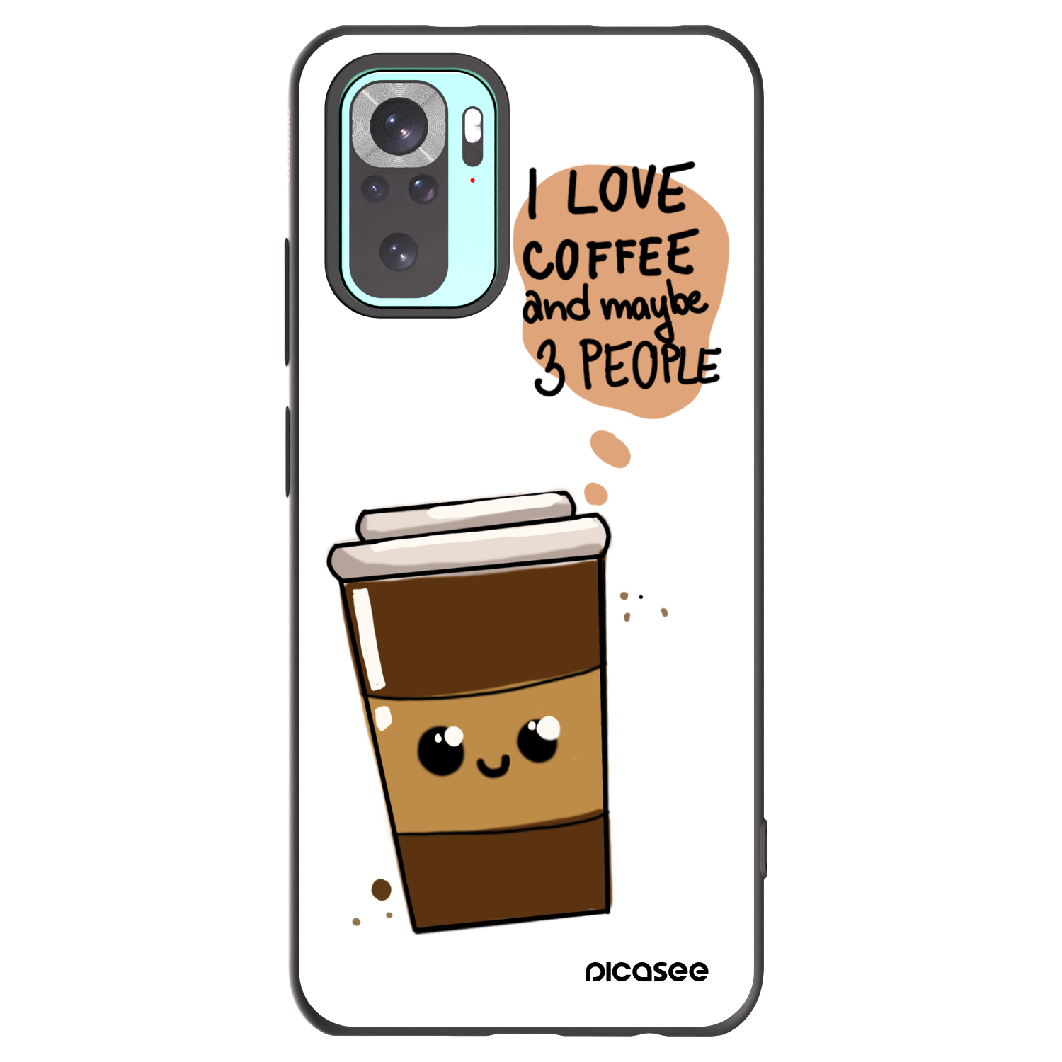 Picasee silikónový čierny obal pre Xiaomi Redmi Note 10 Pro - Cute coffee