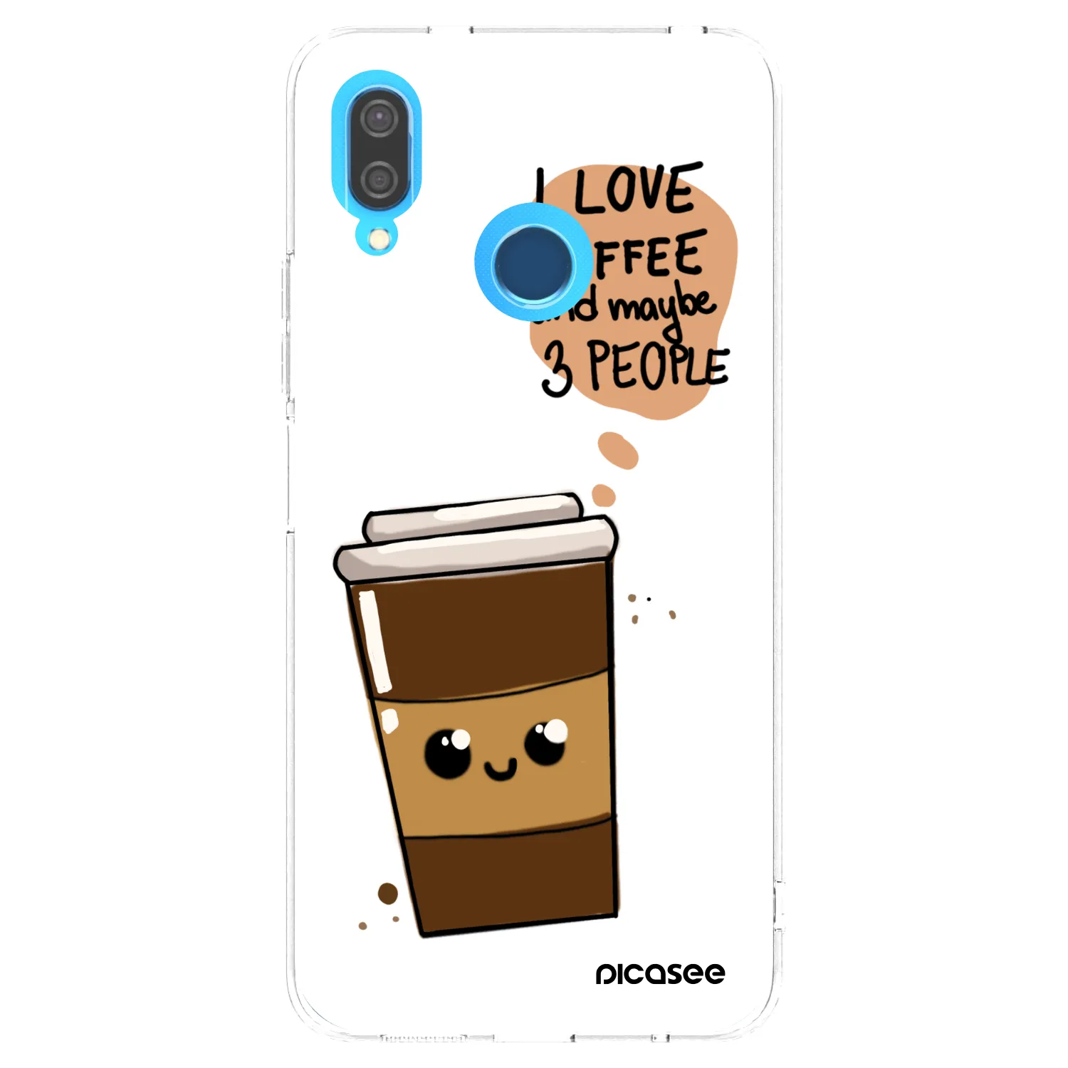 Picasee silikónový prehľadný obal pre Huawei P20 Lite - Cute coffee