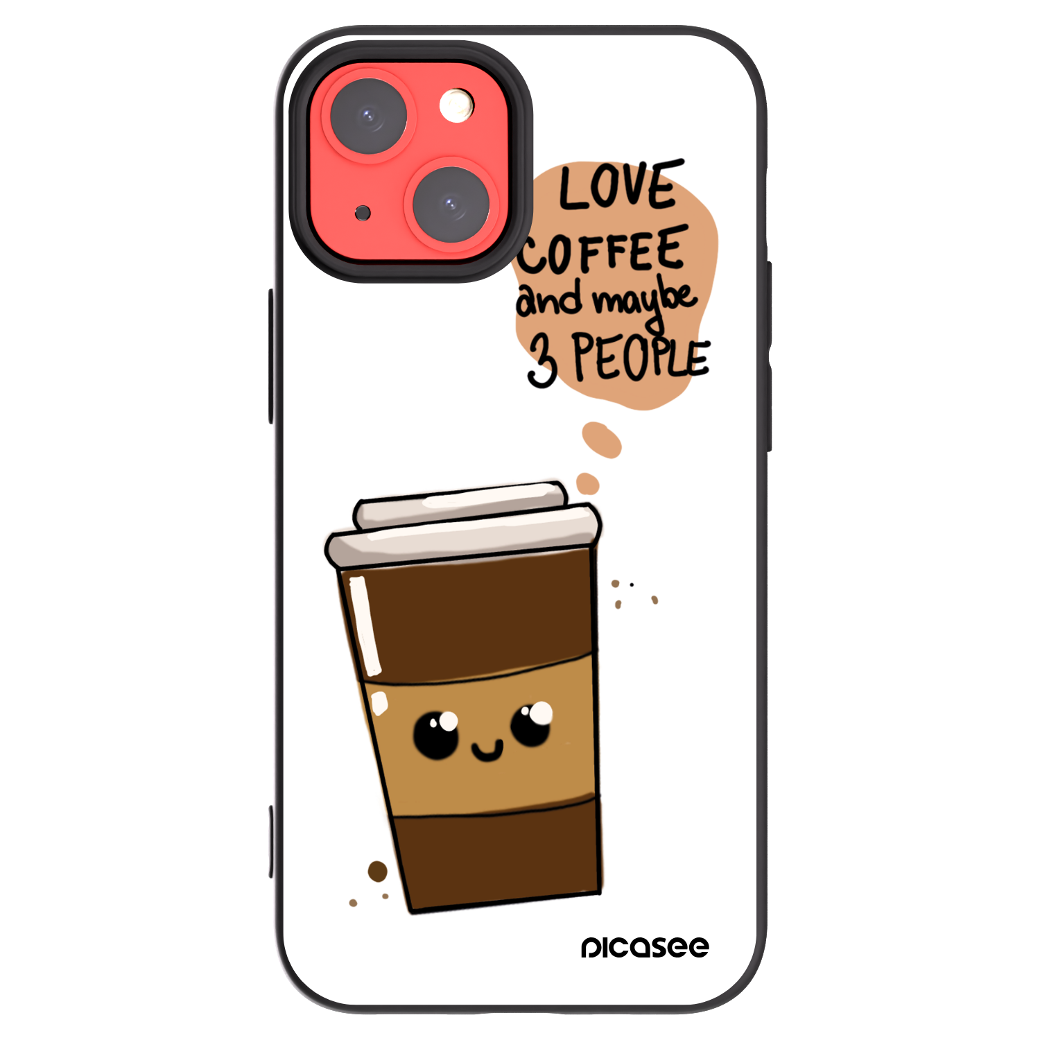 Picasee silikónový čierny obal pre Apple iPhone 13 mini - Cute coffee