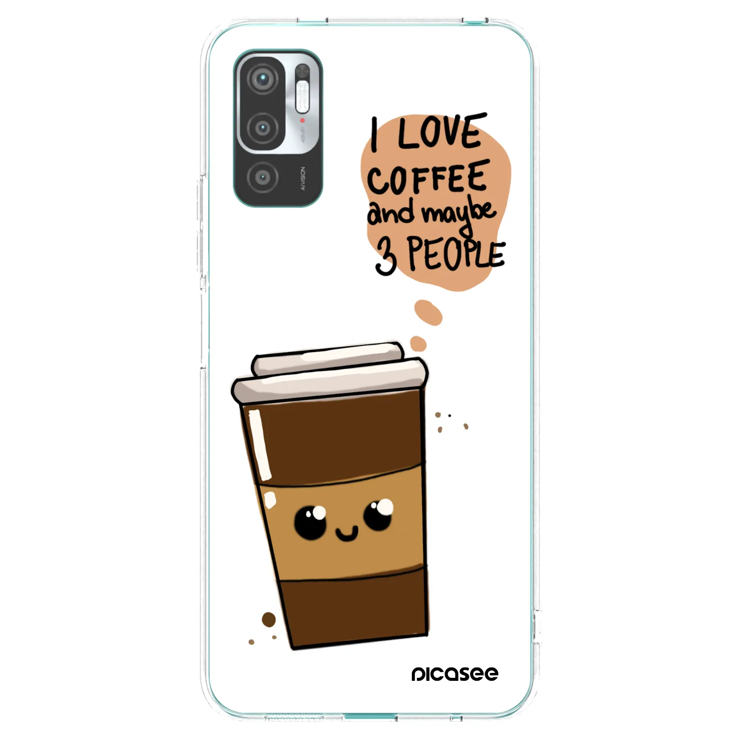 Picasee silikónový prehľadný obal pre Xiaomi Redmi Note 10 5G - Cute coffee