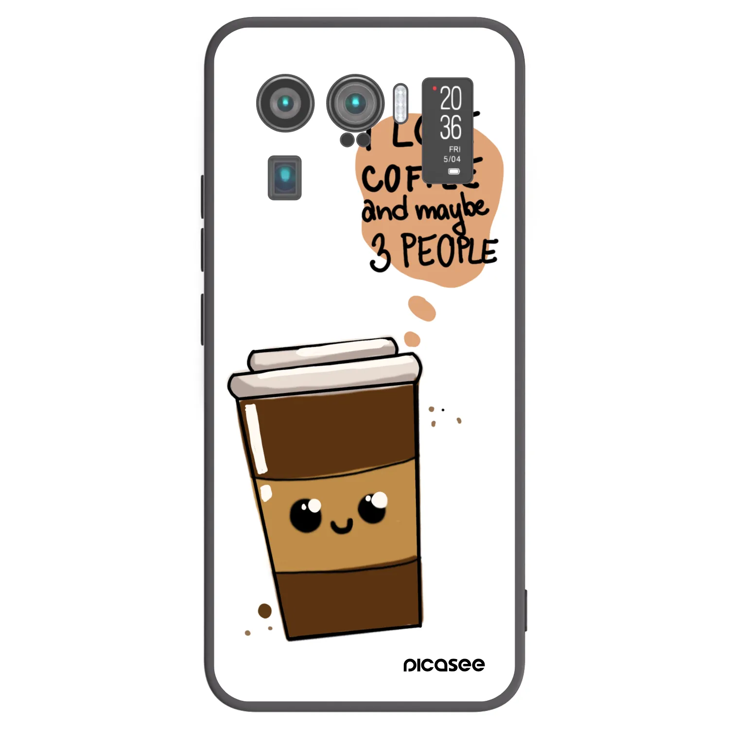 Picasee silikónový čierny obal pre Xiaomi Mi 11 Ultra - Cute coffee