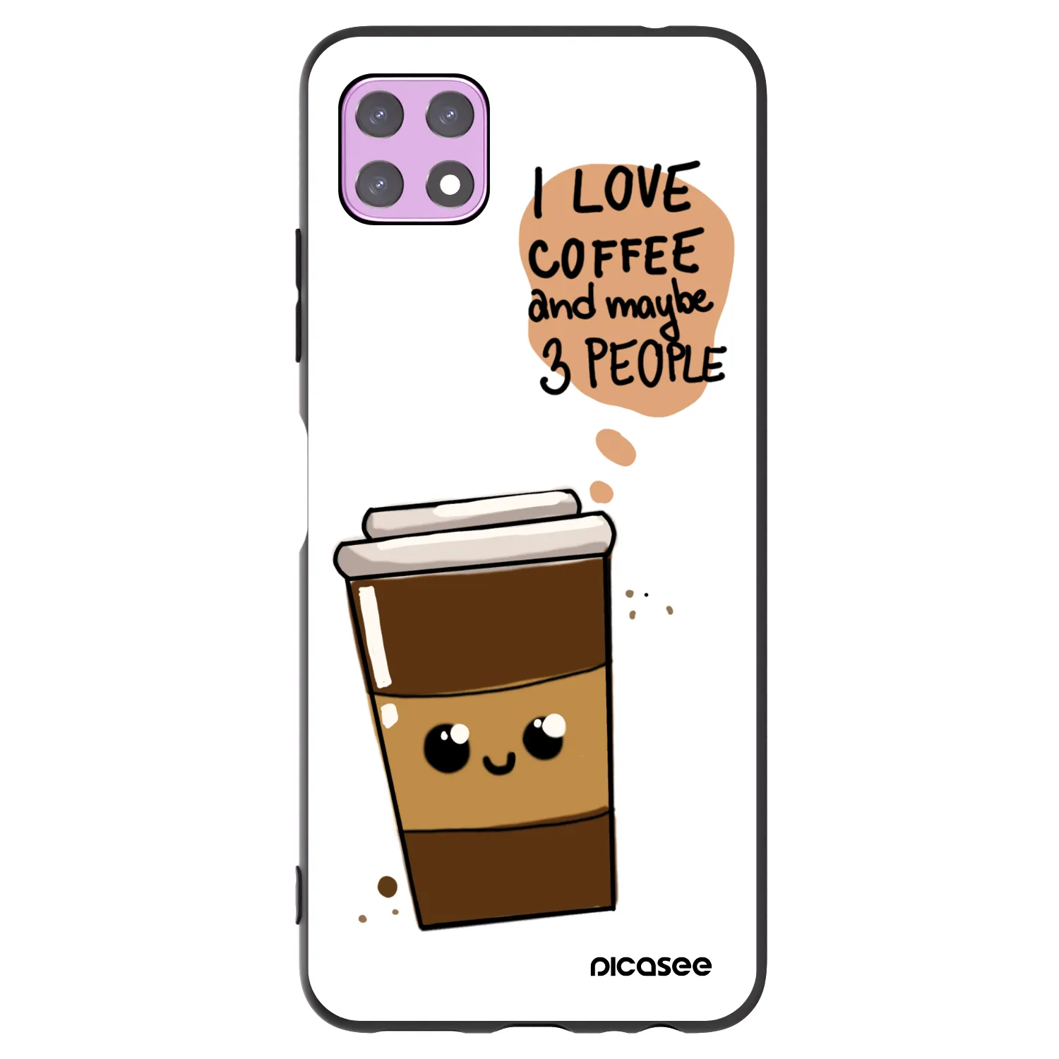 Picasee silikónový čierny obal pre Samsung Galaxy A22 A226B 5G - Cute coffee
