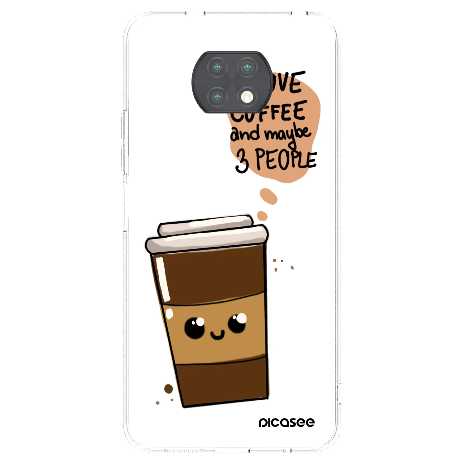 Picasee silikónový prehľadný obal pre Xiaomi Redmi Note 9T - Cute coffee