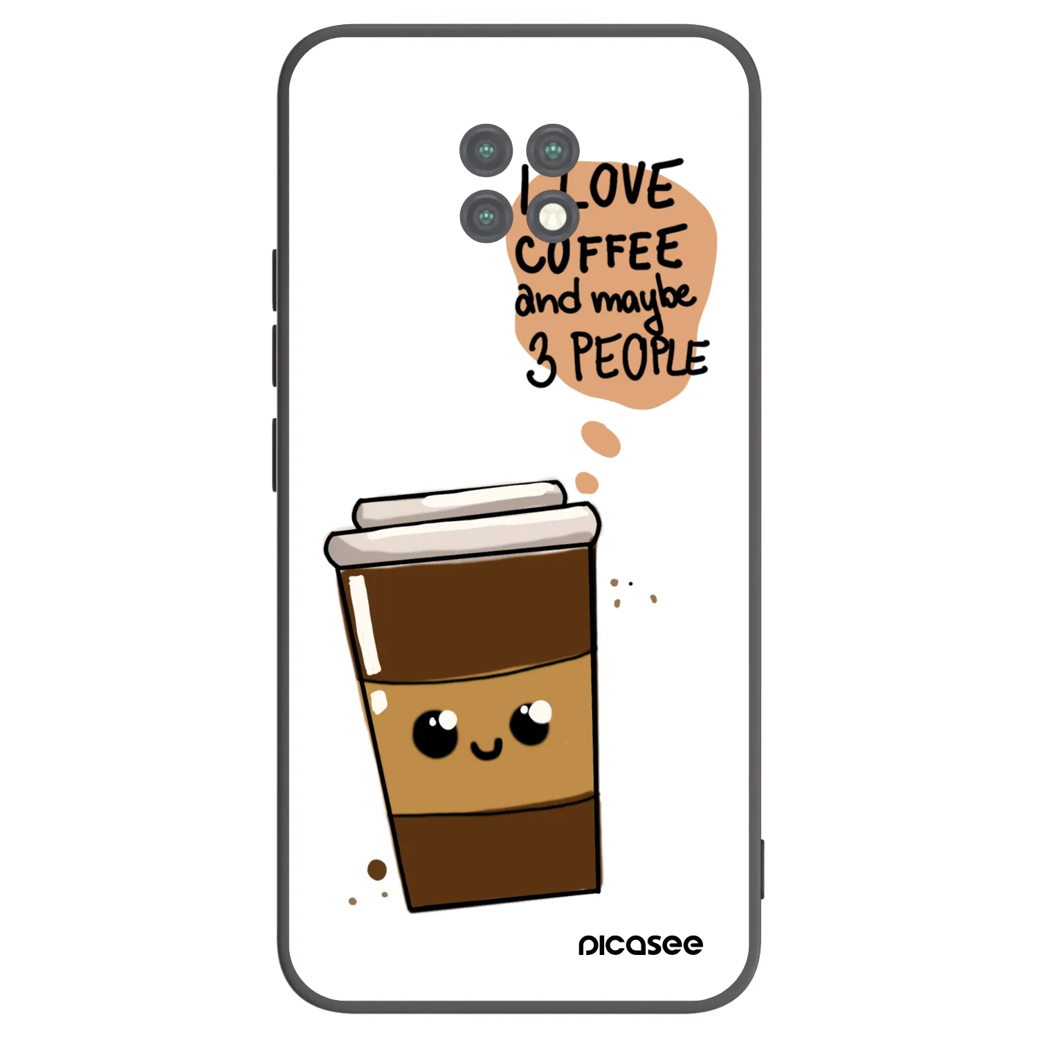 Picasee silikónový čierny obal pre Xiaomi Redmi Note 9T - Cute coffee