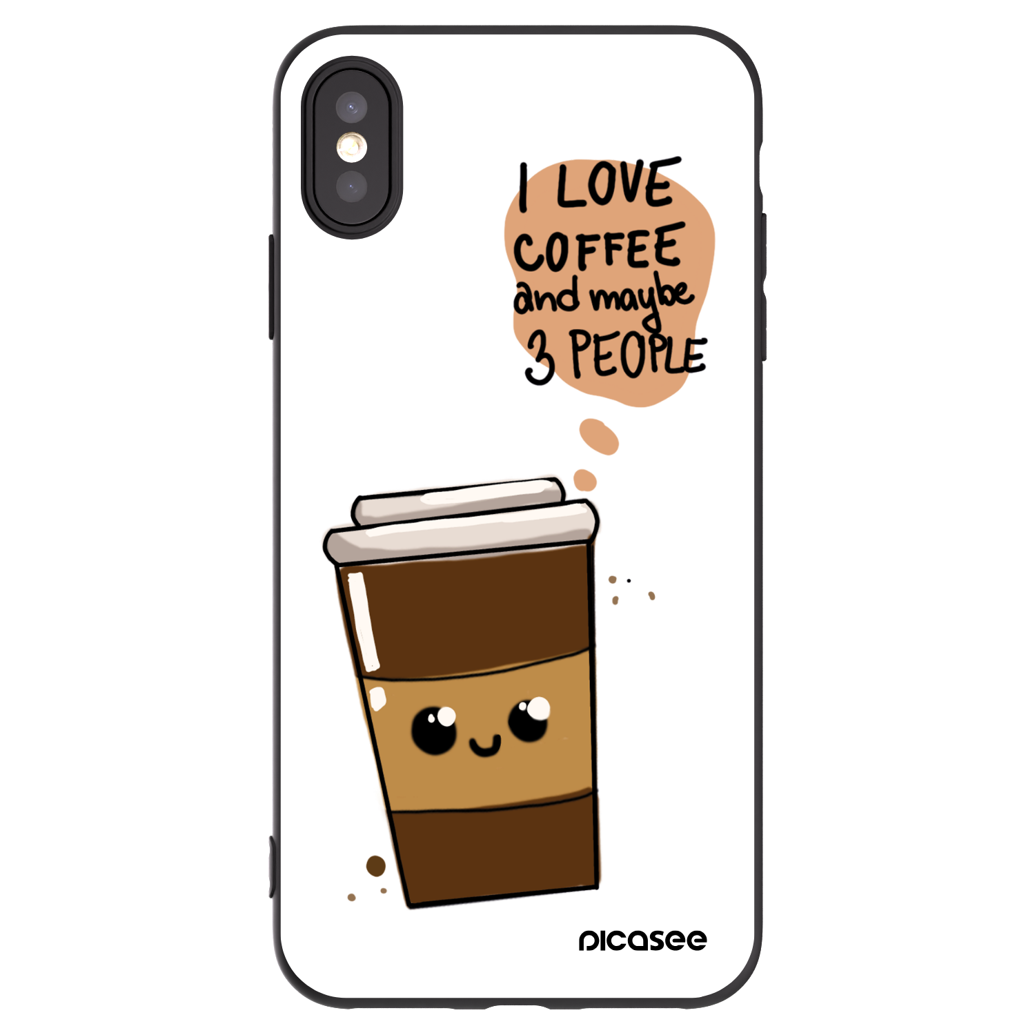 Picasee silikónový čierny obal pre Apple iPhone XS Max - Cute coffee