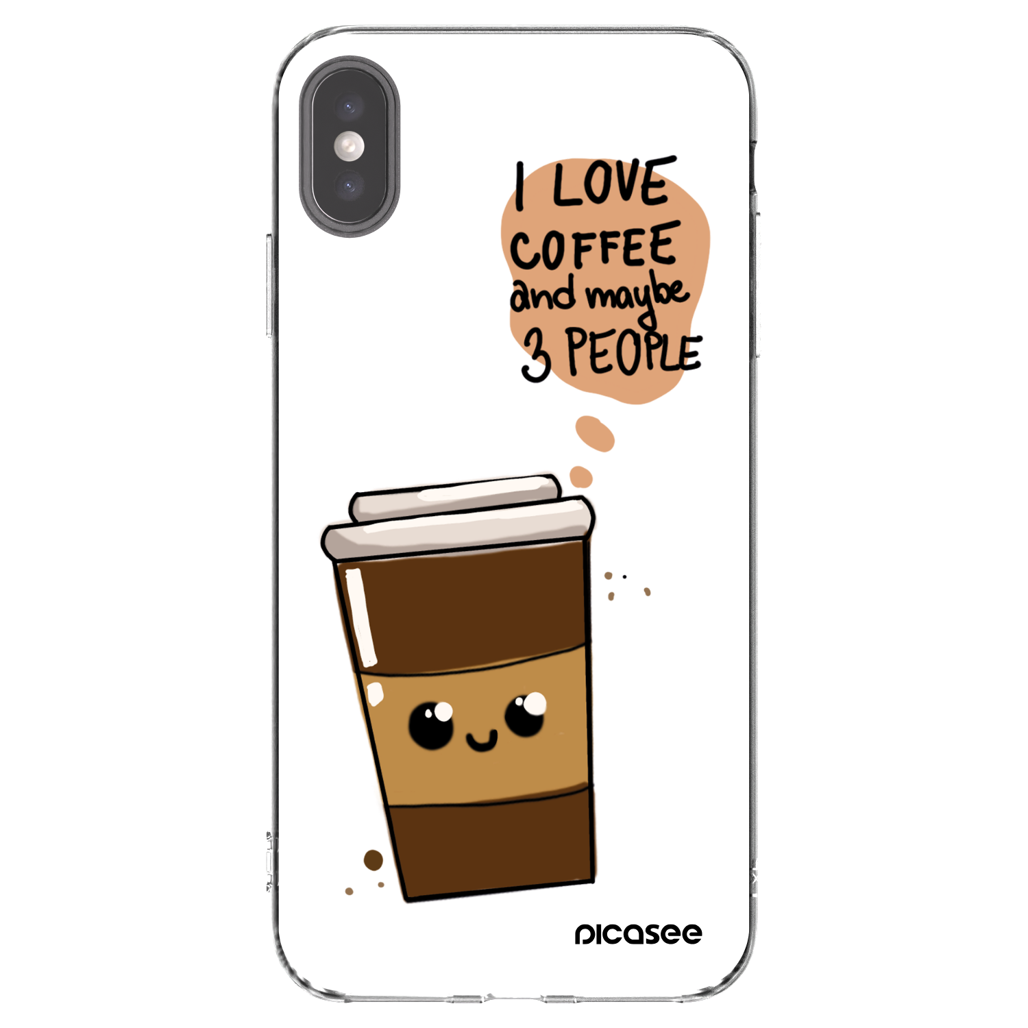 Picasee silikónový prehľadný obal pre Apple iPhone XS Max - Cute coffee