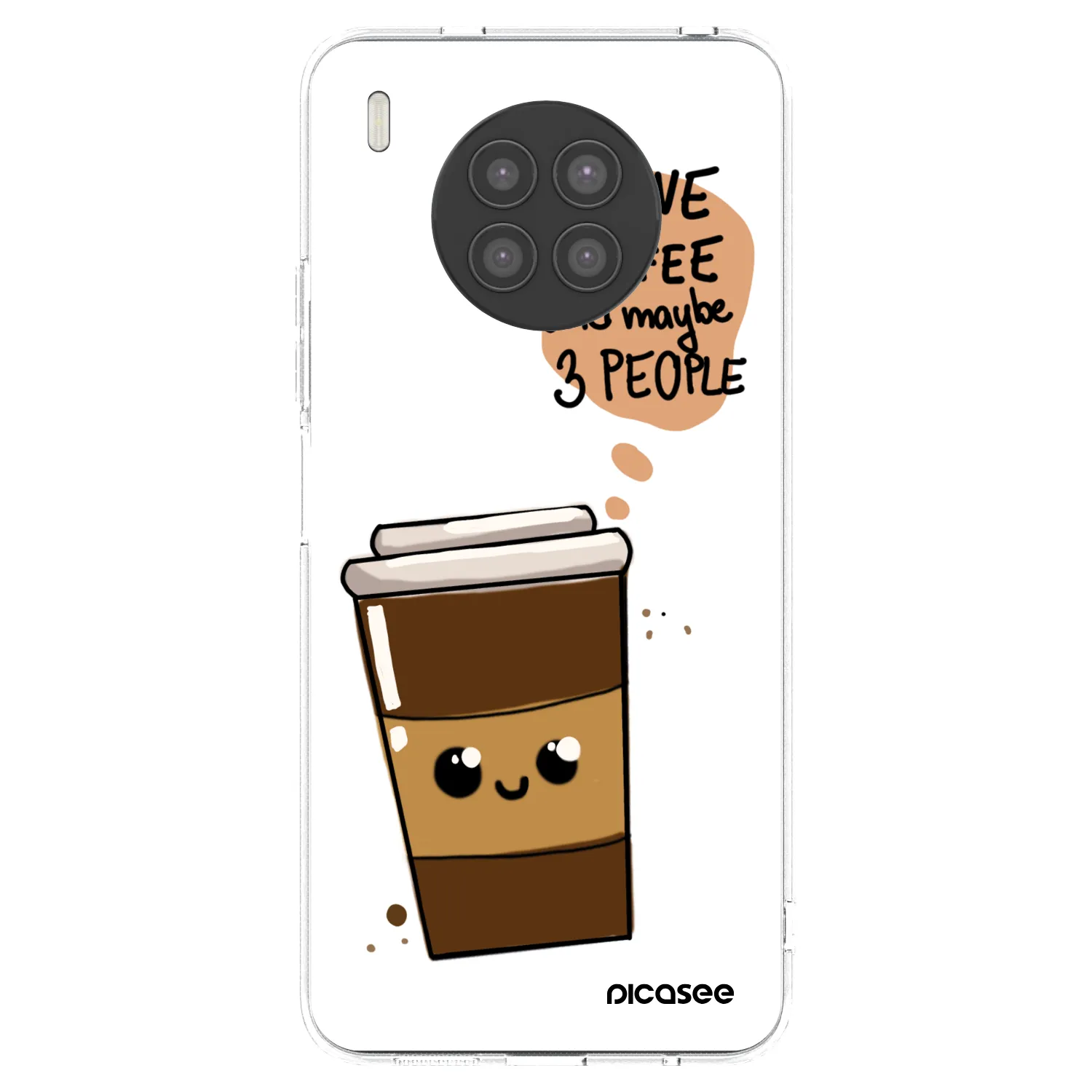 Picasee silikónový prehľadný obal pre Huawei Nova 8i - Cute coffee