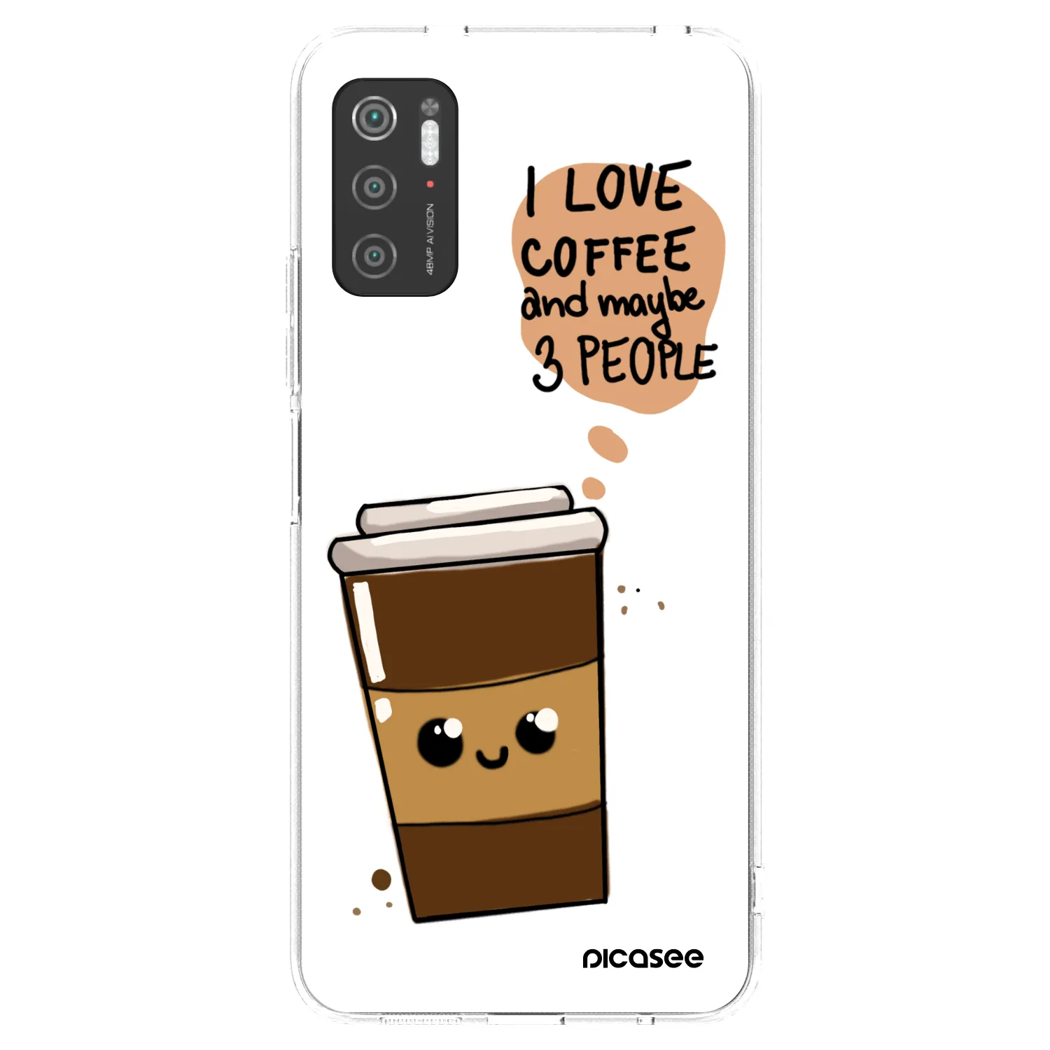 Picasee silikónový prehľadný obal pre Xiaomi Poco M3 Pro 5G - Cute coffee