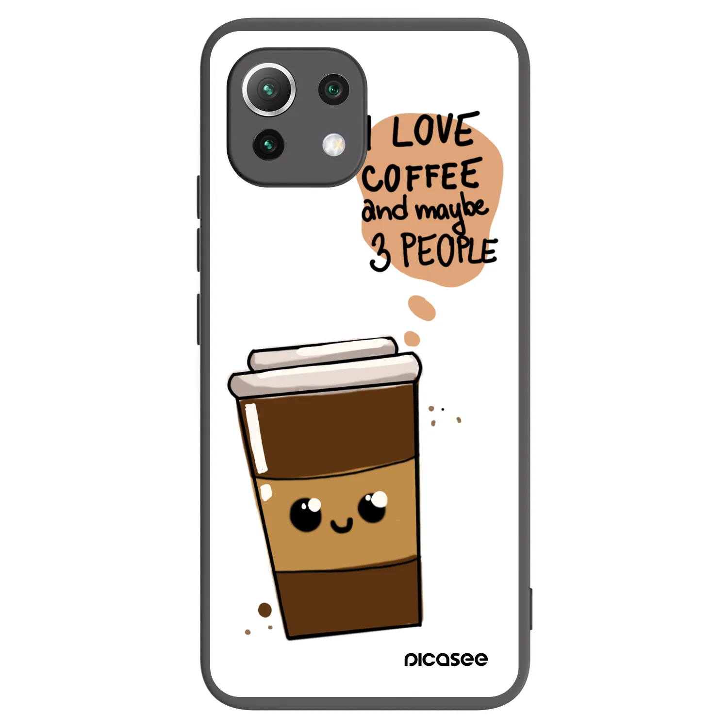 Picasee silikónový čierny obal pre Xiaomi 11 Lite 5G NE - Cute coffee