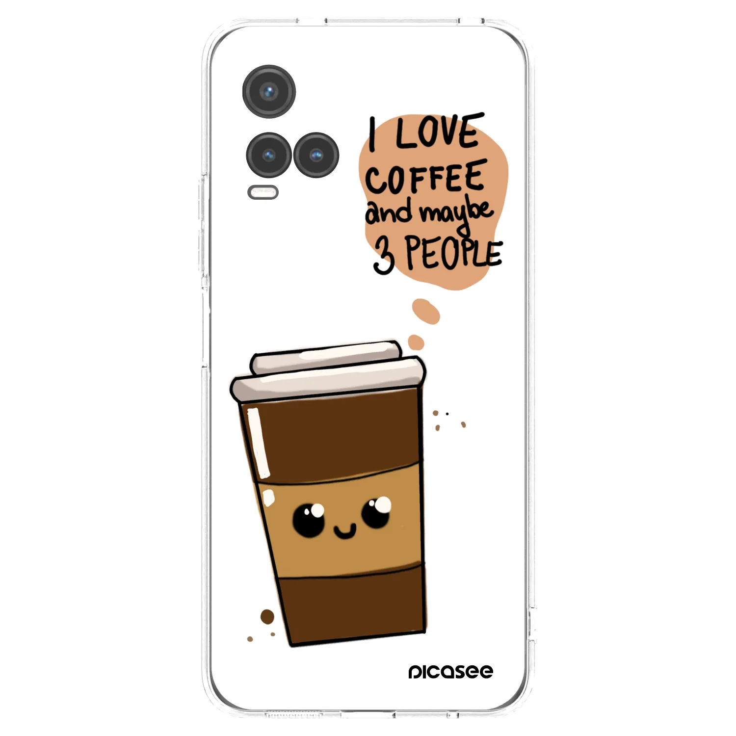 Picasee silikónový prehľadný obal pre Vivo Y33s - Cute coffee