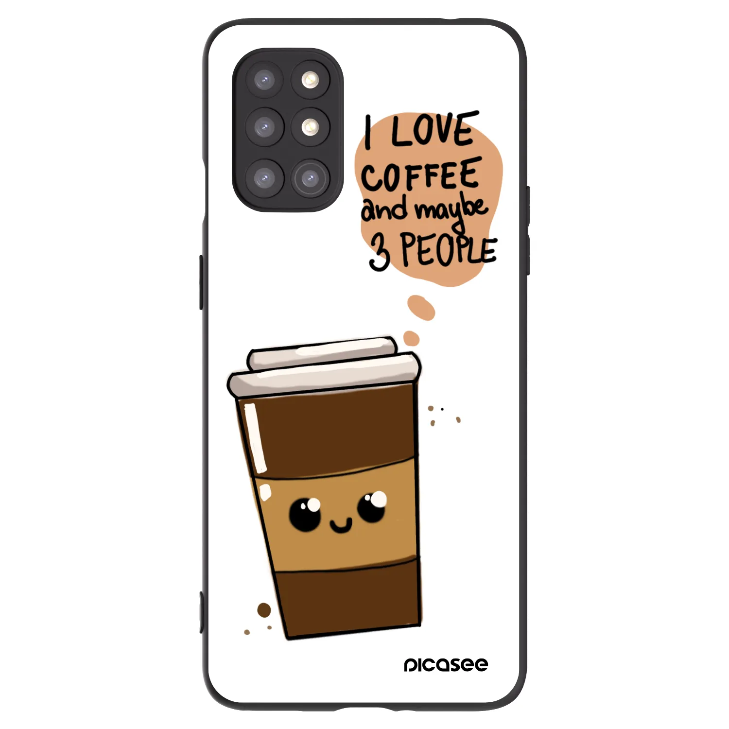 Picasee silikónový čierny obal pre OnePlus 8T - Cute coffee
