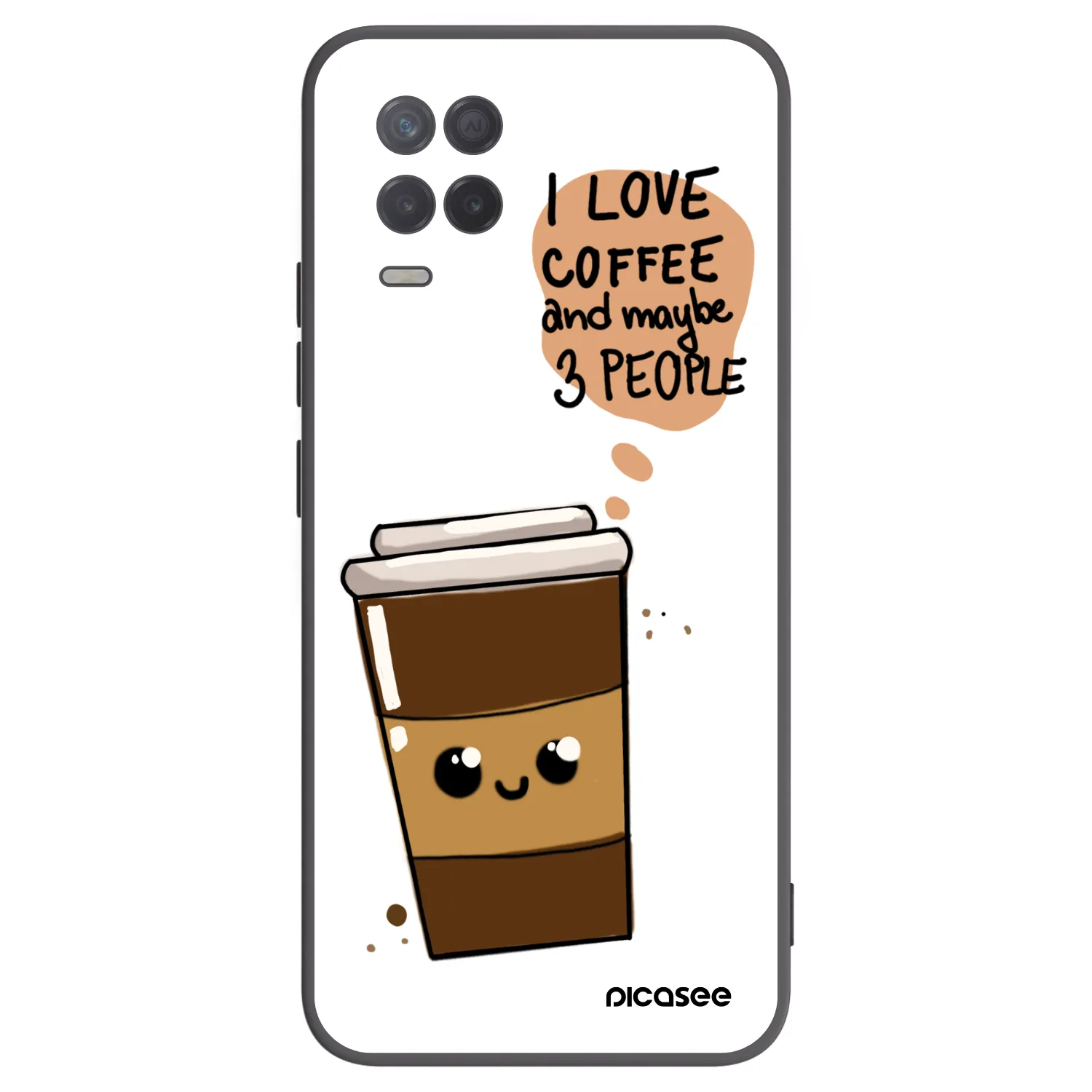 Picasee silikónový čierny obal pre Realme 8 5G - Cute coffee