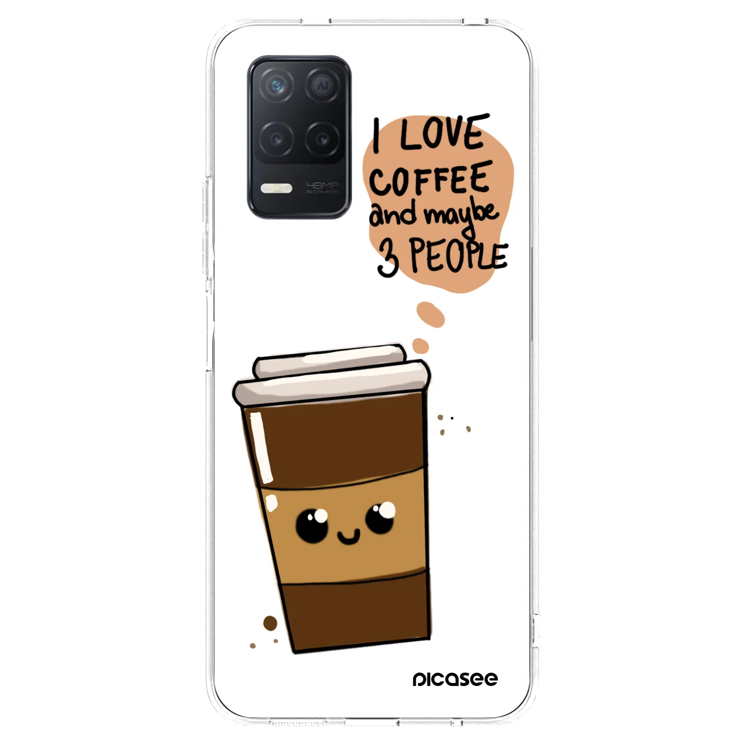 Picasee silikónový prehľadný obal pre Realme 8 5G - Cute coffee