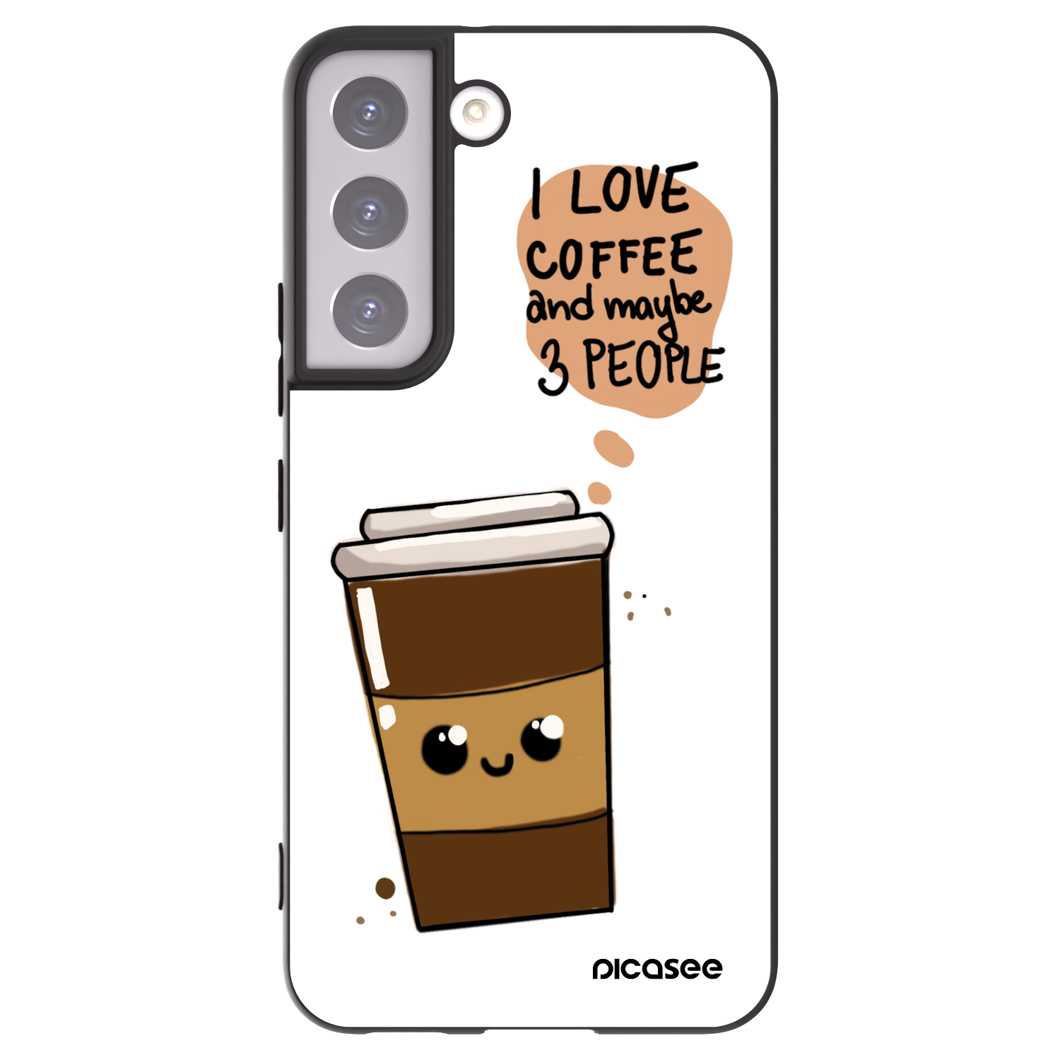 Picasee silikónový čierny obal pre Samsung Galaxy S22 5G - Cute coffee
