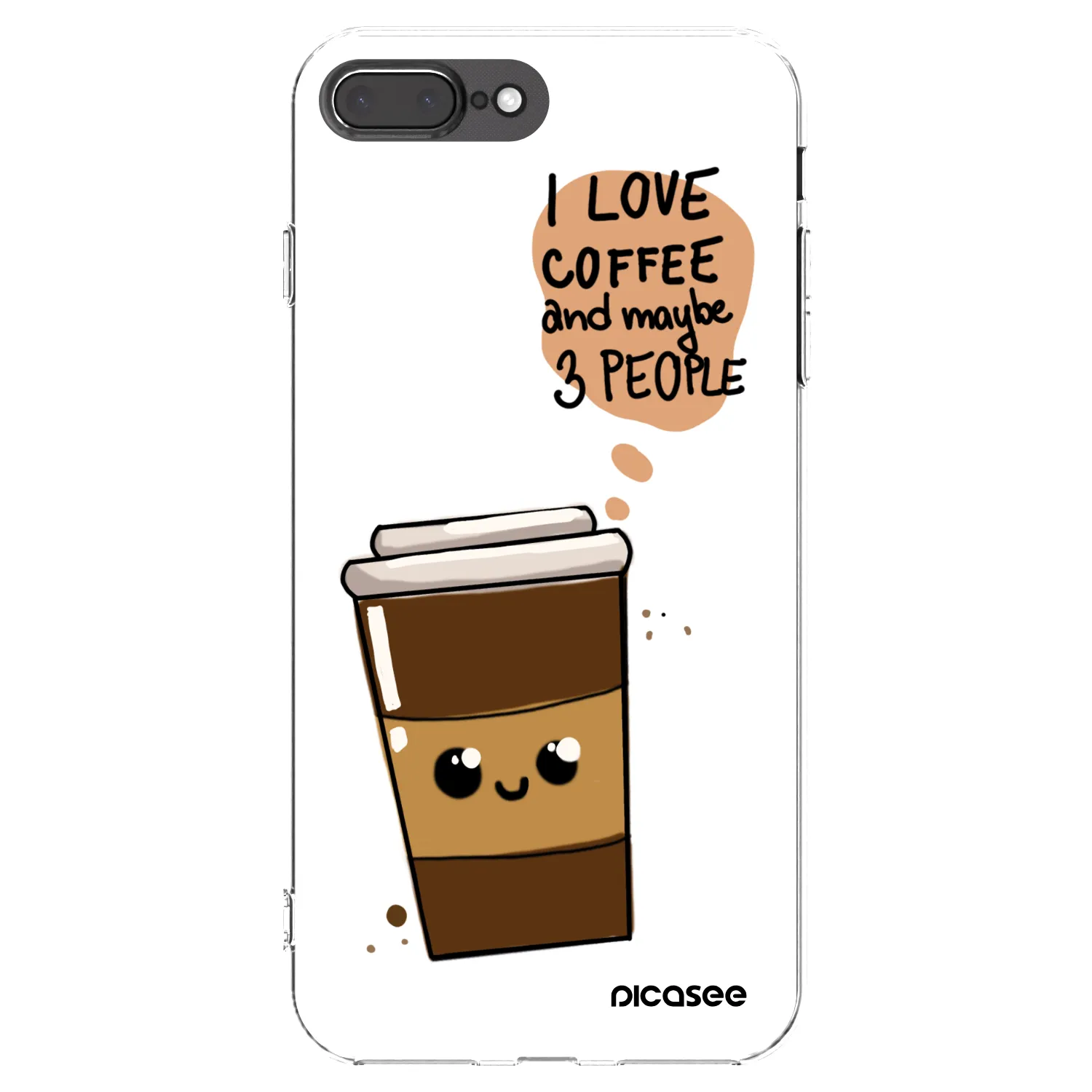 Picasee silikónový prehľadný obal pre Apple iPhone 7 Plus - Cute coffee