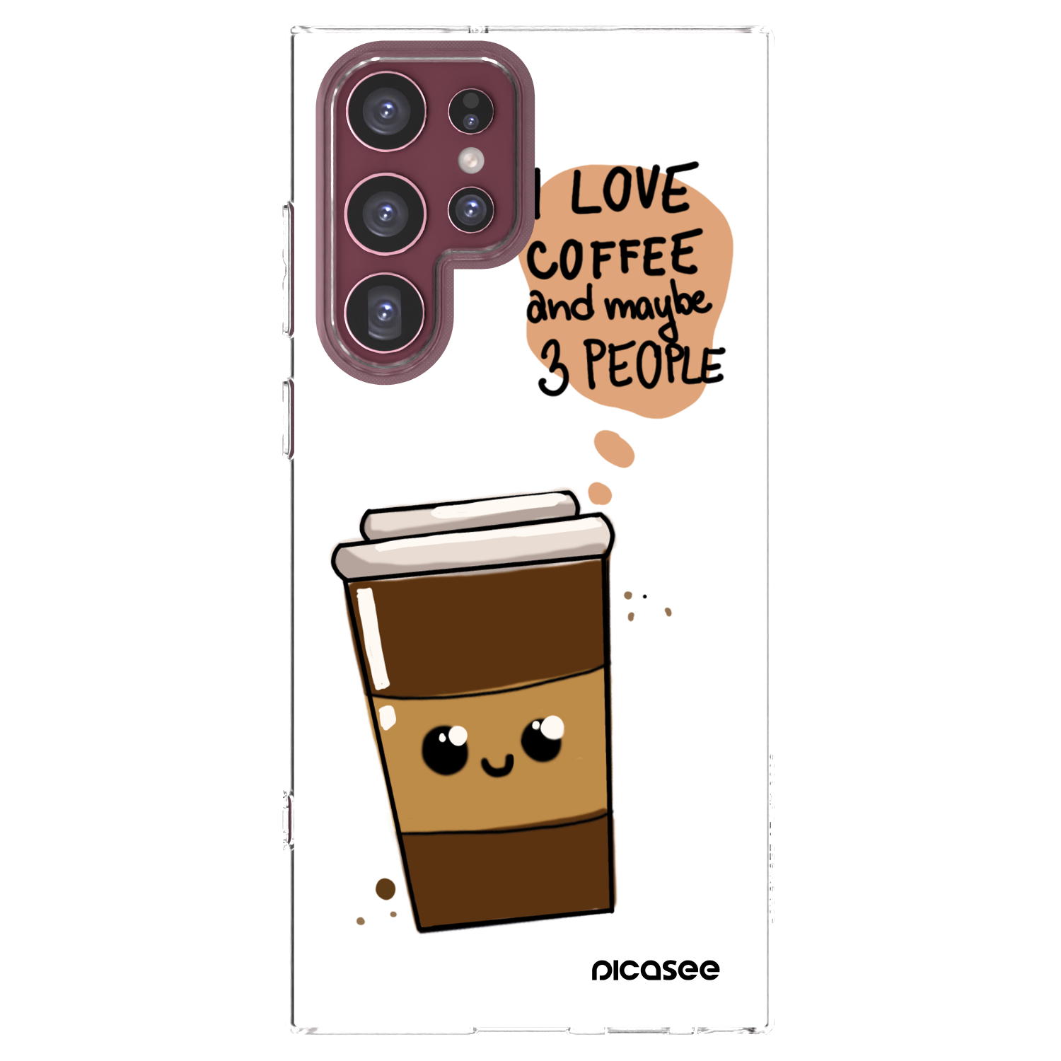 Picasee silikónový prehľadný obal pre Samsung Galaxy S22 Ultra 5G - Cute coffee