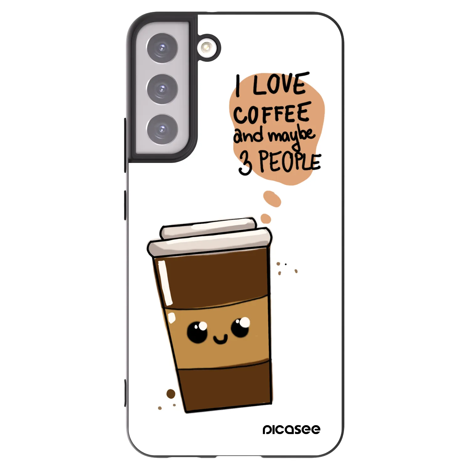 Picasee silikónový čierny obal pre Samsung Galaxy S22+ 5G - Cute coffee