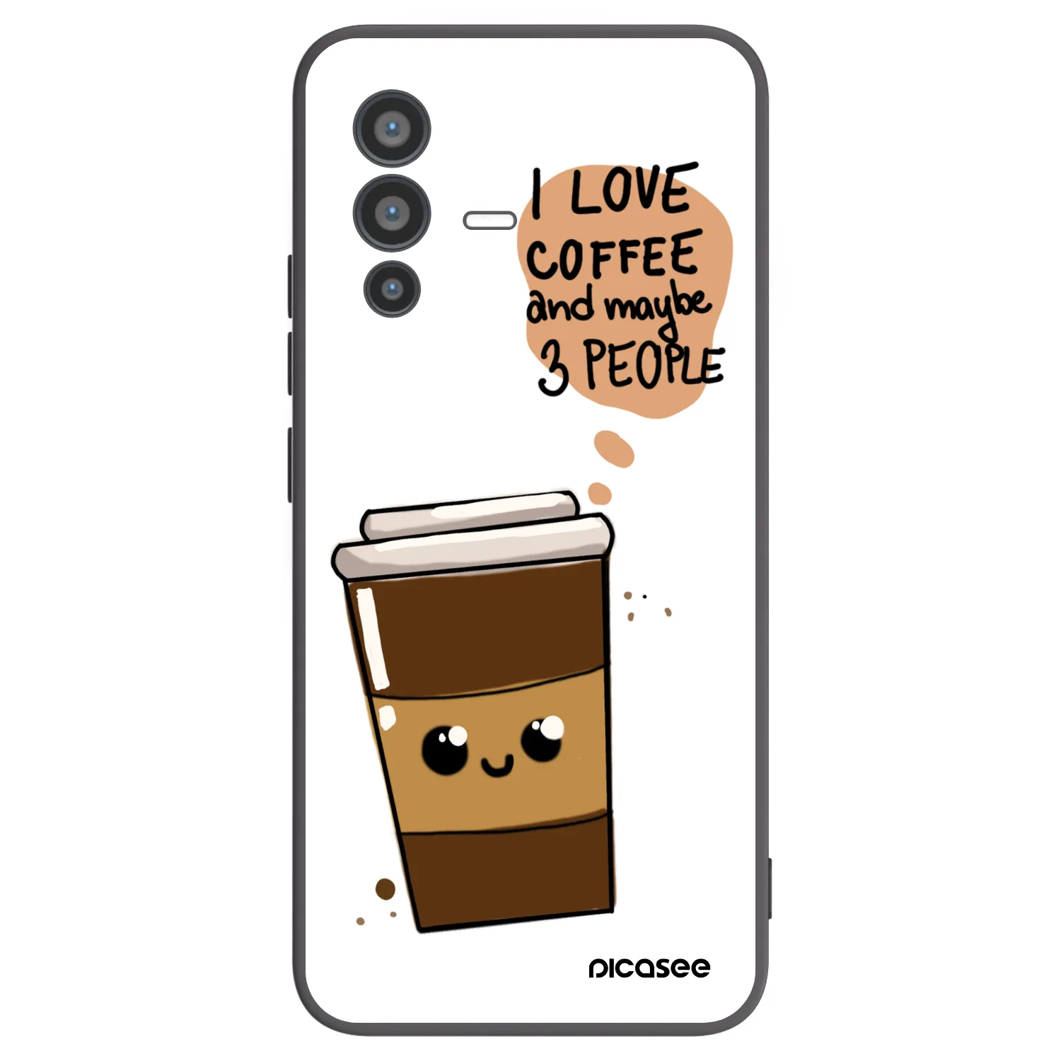 Picasee silikónový čierny obal pre Vivo V23 5G - Cute coffee