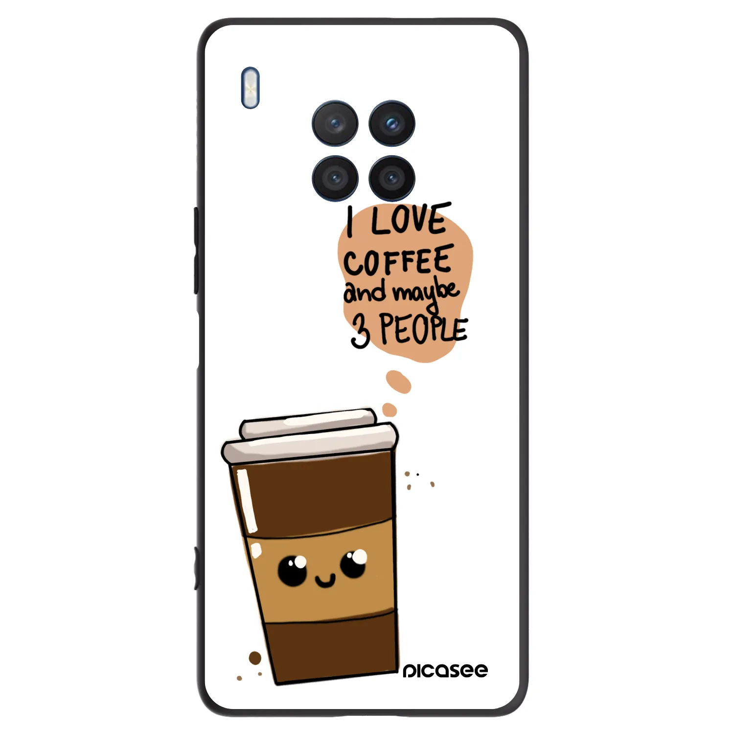 Picasee silikónový čierny obal pre Honor 50 Lite - Cute coffee