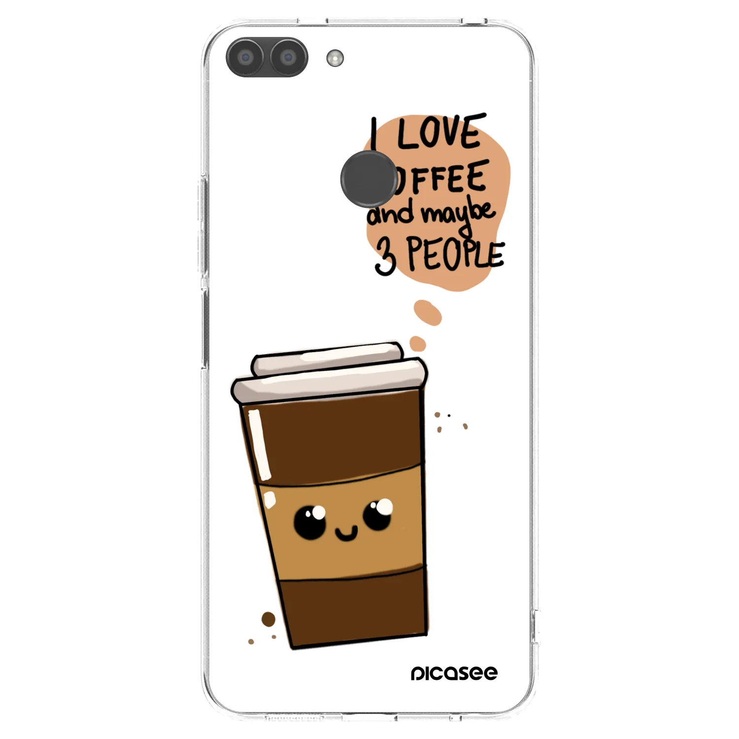 Picasee silikónový prehľadný obal pre Huawei P Smart - Cute coffee