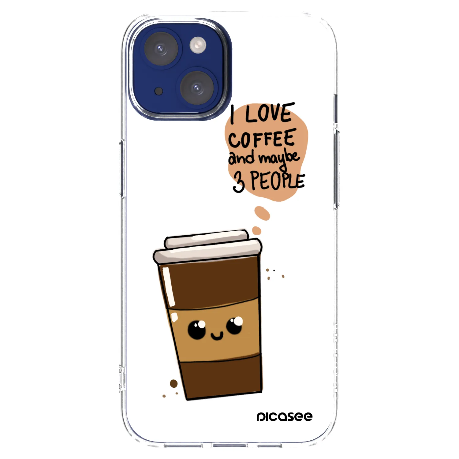 Silikónový prehľadný obal pre Apple iPhone 14 - Cute coffee