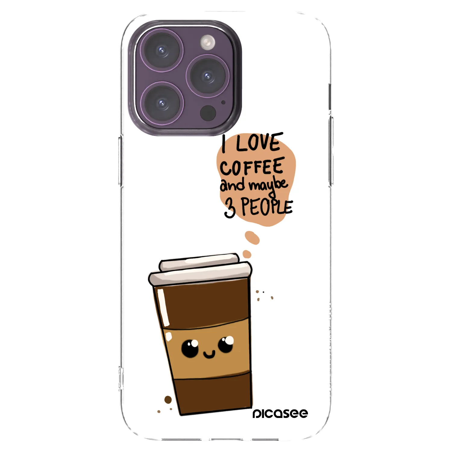Picasee silikónový prehľadný obal pre Apple iPhone 14 Pro Max - Cute coffee