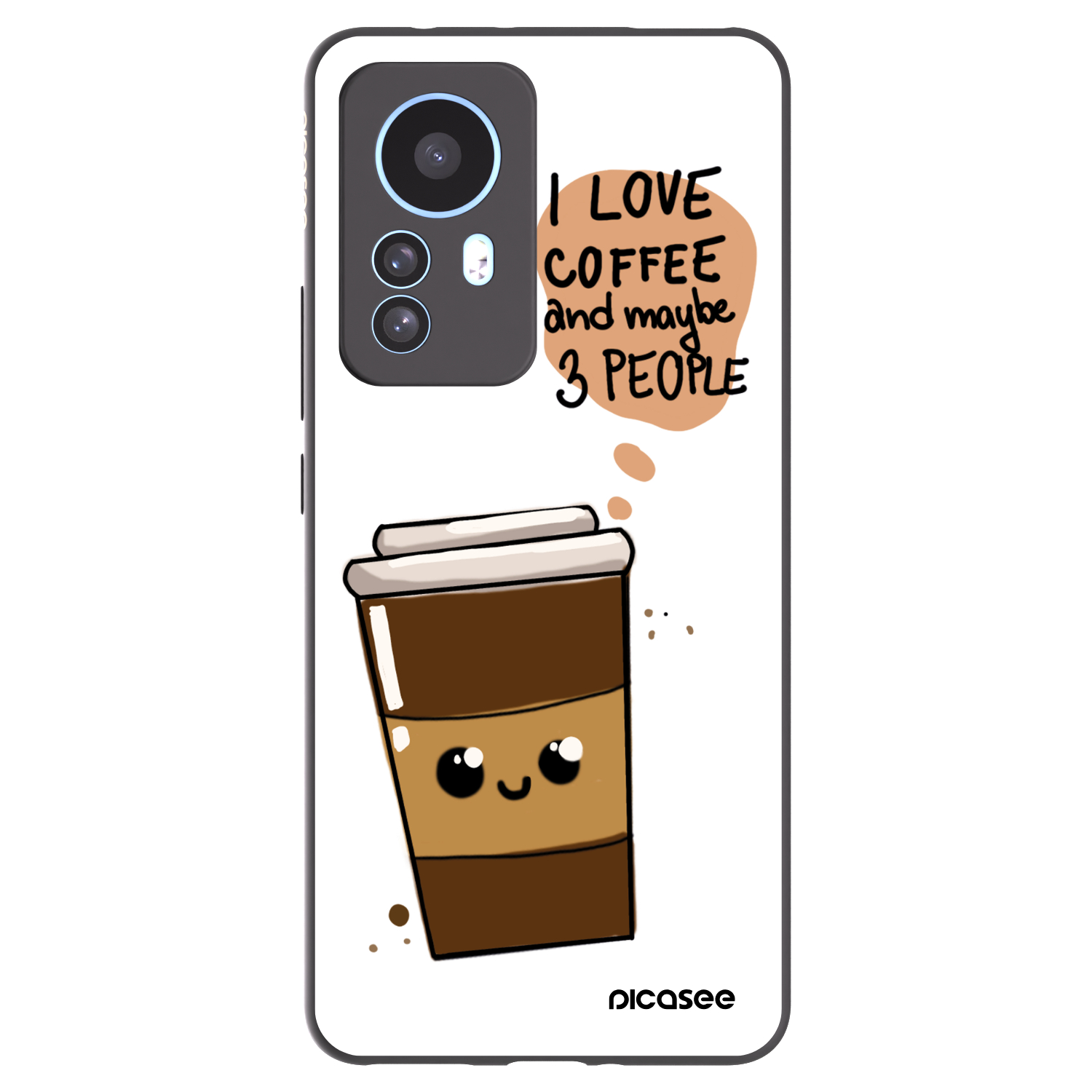 Picasee silikónový čierny obal pre Xiaomi 12T - Cute coffee